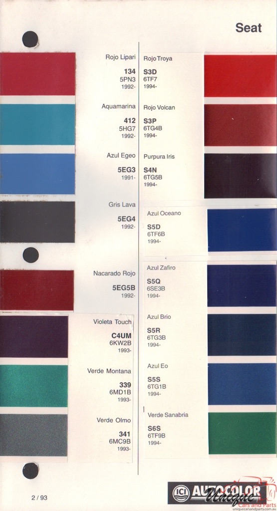 1992 - 1995 SEAT Autocolor